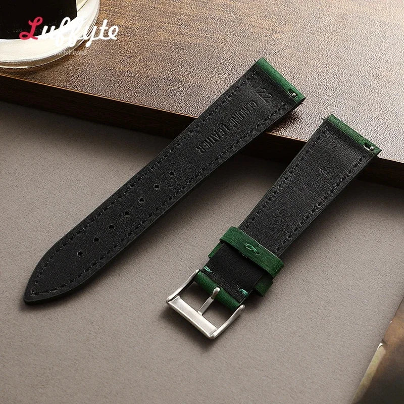 Quick Release Leather Watch Strap 18mm 19mm 20mm 21mm 22mm Universal Watch Belt Fashion Black Blue Brown Watchband Accessories