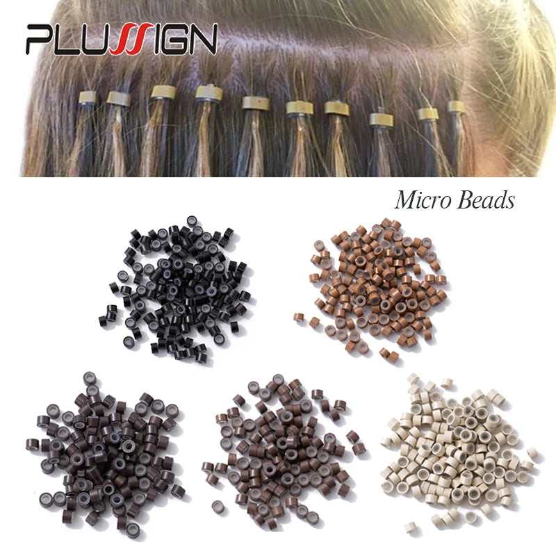 100Pcs Micro Rings Tubes Micro Rings Links Beads For Tip Hair Extension Tools Black Brown Microchip Reforzado Para Extensiones