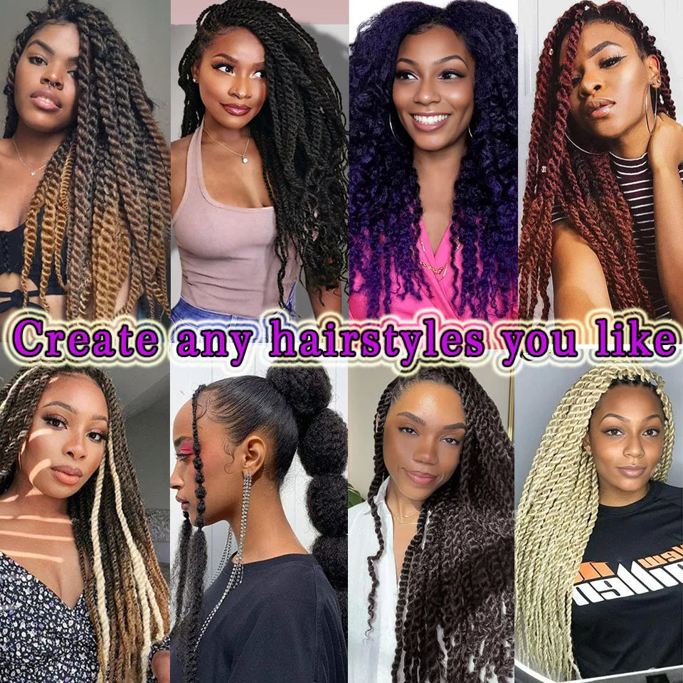 18” Marley Hair 1B 30 27 Afro Twist Marley Braiding Hair for Faux Locs Crochet Hair Synthetic Springy Afro Twist Hair Extensions