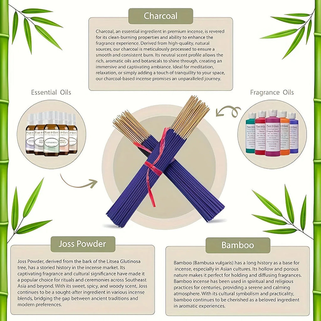 110 Pieces of Fragrances from the Himalayas, Including Lavender, Rose, White Sage, Agarwood, Sandalwood, and Cherry Blossom, the Company's Most Popular Scents, Long-Lasting, Punk Incense Sticks, Length 32.94cm , Purifying - R