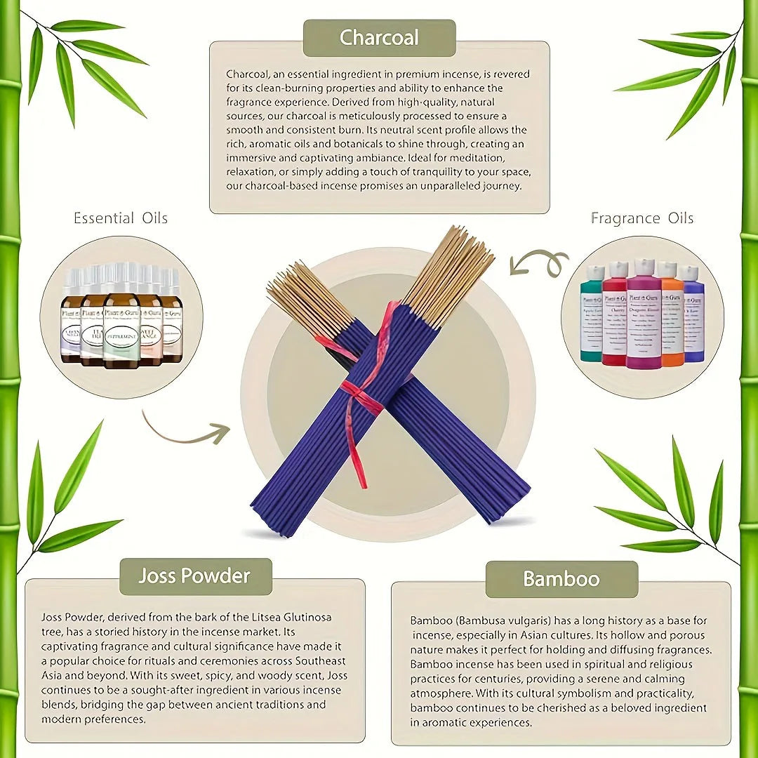110 Pieces of Fragrances from the Himalayas, Including Lavender, Rose, White Sage, Agarwood, Sandalwood, and Cherry Blossom, the Company's Most Popular Scents, Long-Lasting, Punk Incense Sticks, Length 32.94cm , Purifying - R