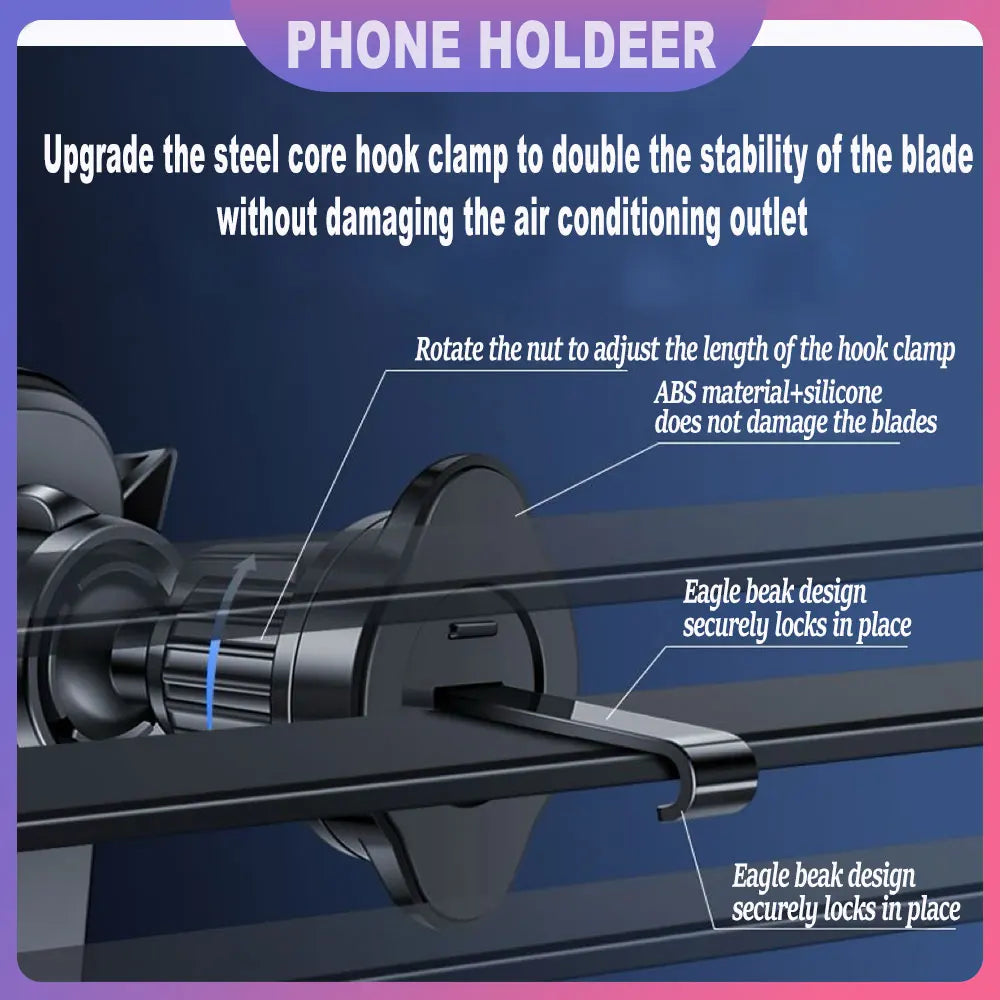 Car Phone Holder Car Air Vent Clip Mount Mobile Cell Stand Smartphone GPS Support For 5-7 Inch Mobile Devices Car Accessories