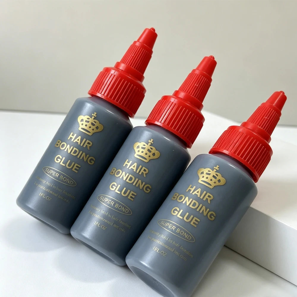 1 O.z. 1/2/3PC Black Waterproof Hair Bonding Glue, False Eyelashes Super Hold Hair Weaving Lace Glue for Secure Hair Integration
