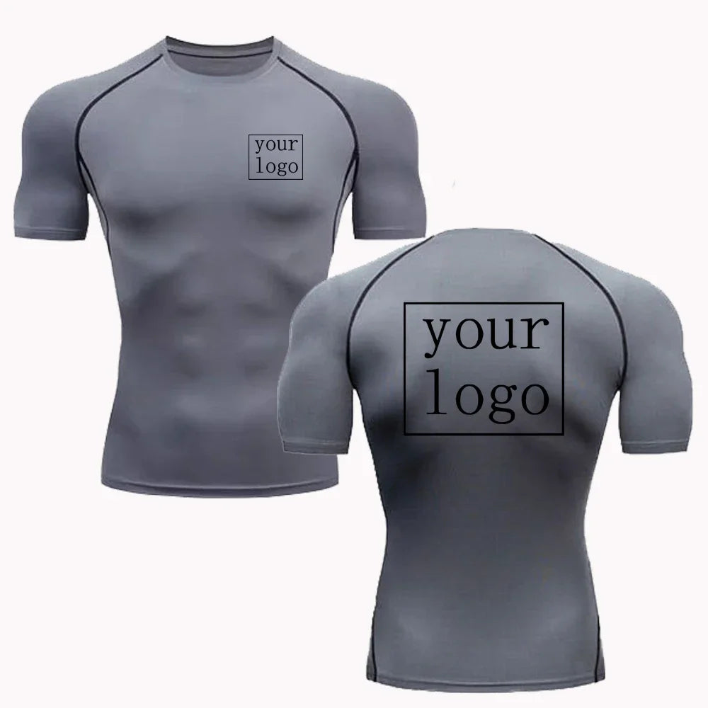 New Custom Compression T Shirt Your Design Logo Top Men Women Print Original Design Tshirts Jogging Workout Gym Quick Dry Tshirt