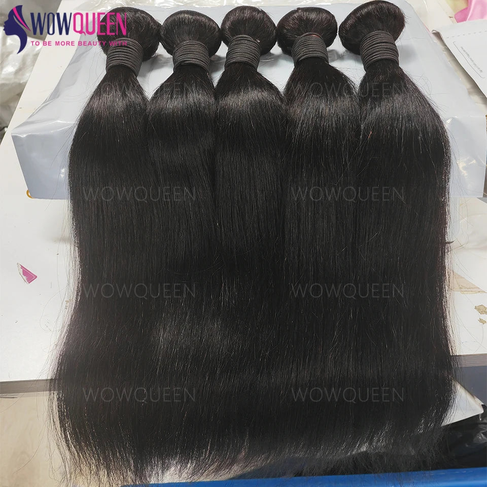22 24 26 Inch Human Hair Bundles with Closure Straight Bundles Human Hair With 4x4 Closure 100% Unprocessed Raw Hair Bundles