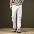 Tall Man White Jeans Straight Extra Long Boys Lengthened Plus Size 42 44 46 48 Loose Cotton Stretched Denim Pants Male Trousers