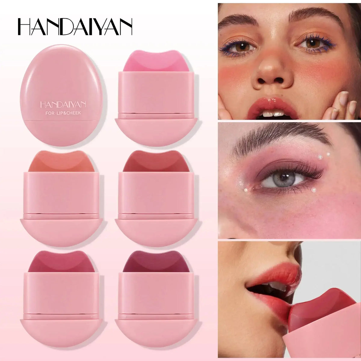 Multifunctional Cream Blush Stick Silky Lip Cheek Blusher Natural Blend Long Lasting Waterproof Portable Makeup Compact Trendy
