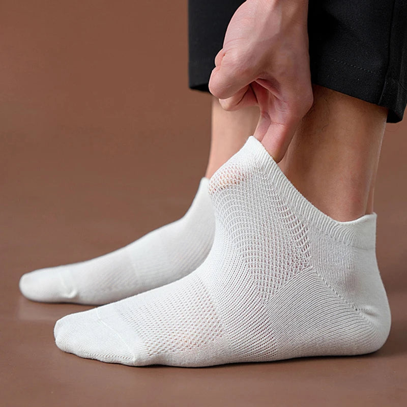 5 Pairs High Quality Men Cotton Breathable Fashion Colorful Leisure Boat Sock Short Sock Solid Color Socks For Male Ankle