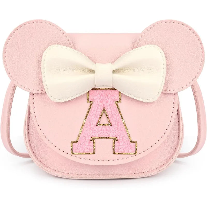 Mibasies Toddler Purse Girl Gifts Princess Cartoon Kids Crossbody Bag Fashionable Mini Shoulder Bag for Girls Cute Letter A-Z