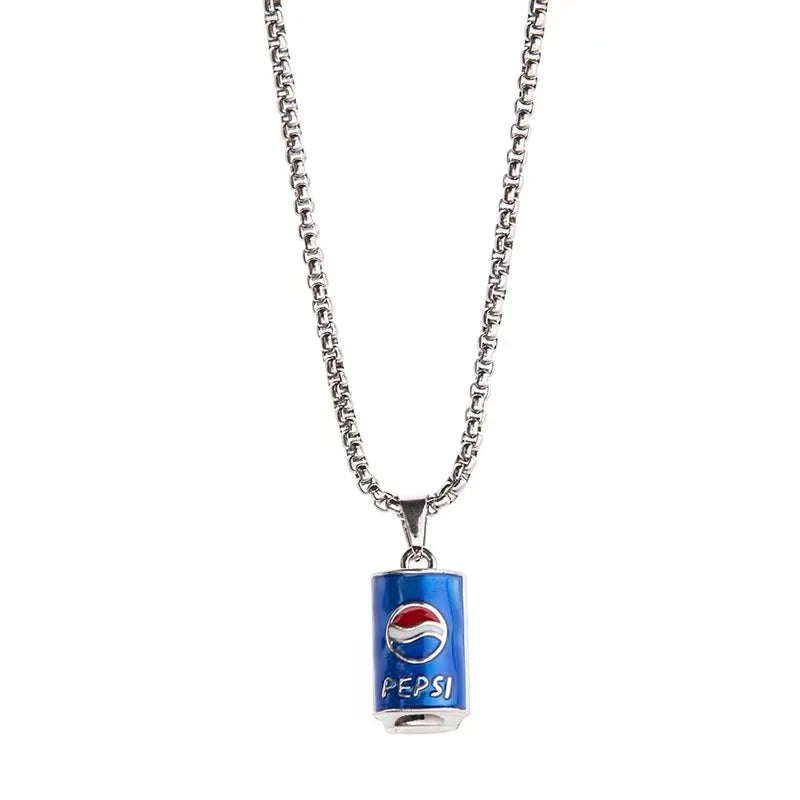 Coke Can Pendant Men's Personality Cool Hip-hop Necklace European and American Couple Internet Celebrity Accessories Wholesale