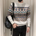 Autumn Winter New Hoodie Season Fashion Trend Casual Long Sleeved Men's Clothing Versatile Round Neck Sweatshirts Jacquard Tops