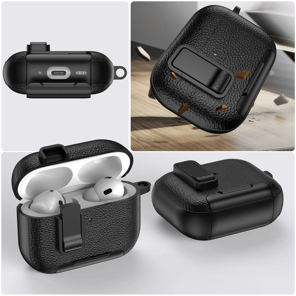 Phone Holder cortex Case For AirPods Pro 3  Bluetooth headset Cover For AirPods Pro 2 or AirPods 1 2 3 4 Pro Case With Hook