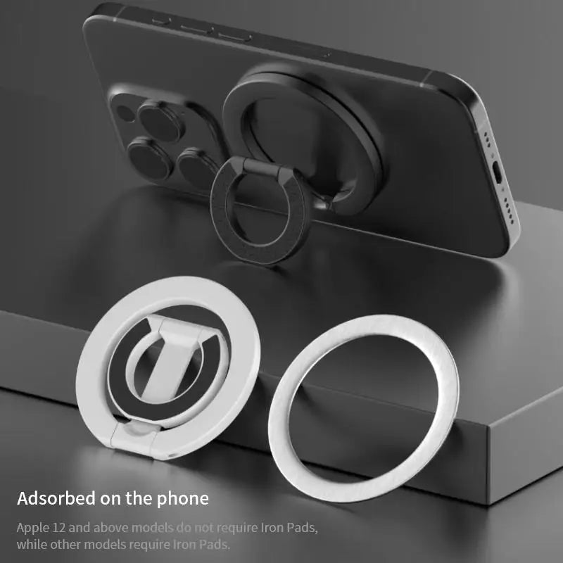 Double Sided Magnetic Phone Ring Holder Portable Desk Bracket Folding Cell Phone Stand Phone Accessories For Magsafe For iPhone