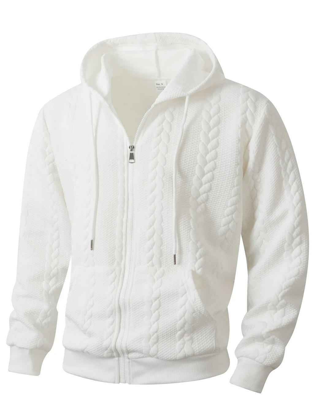New Autumn Winter Long Sleeve Zipper Hoodie Mens Sweat Shirt Fashion Jacquard Knitted Sportswear Men'S Outdoor Hooded Sweatshirt
