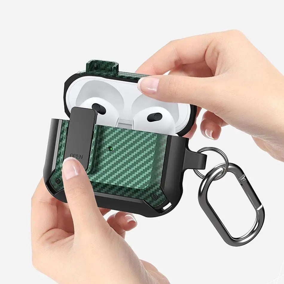 For Air Pods 3 2 1 Case Carbon Fibre Waterproof Switch Case Earphone Case Shockproof Cover For Air Pods Pro 2 1 Protective Cover
