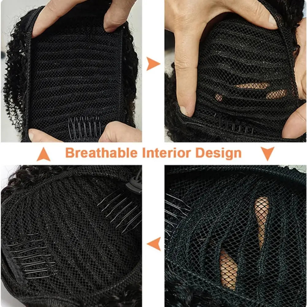 Body Wave Ponytail Real Human Hair Drawstring Ponytail Clip In Hair Extensions Brazilian Natural Black For Women Ponytail