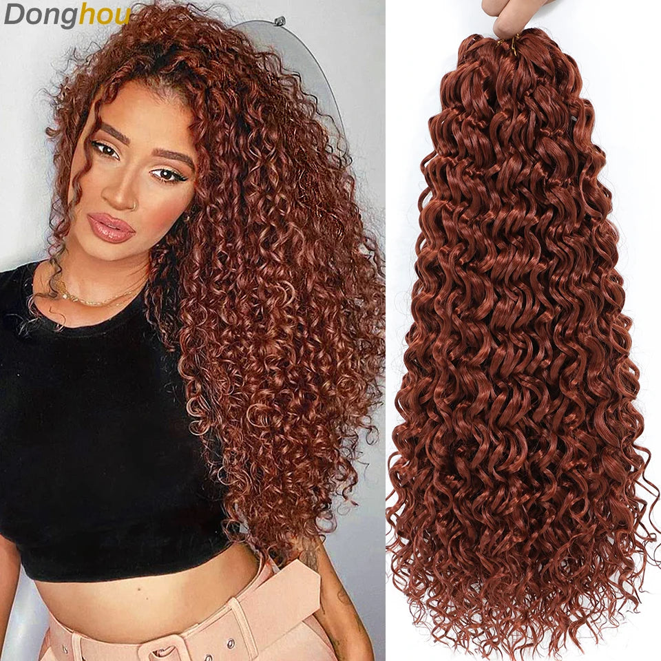 1- 8 Packs Freetress Gogo Curl Crochet Braids 14 18 Inch Synthetic Ocean Wave Water Wave Deep Curly Crochet Hair Beach Curl Hair