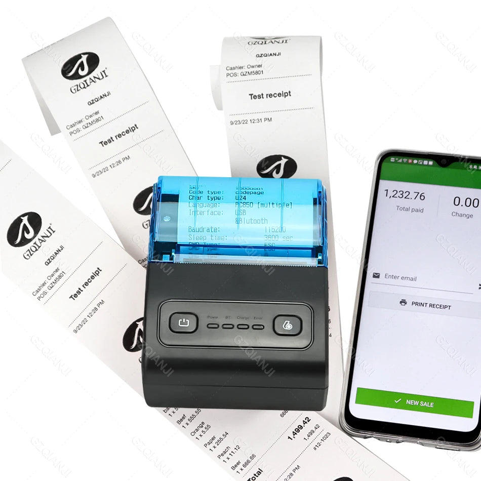Mini Bluetooth Thermal Bill Printer Wireless Portable 58mm Receipt Printer Loyverse POS Free App SII on Android The Cheapest
