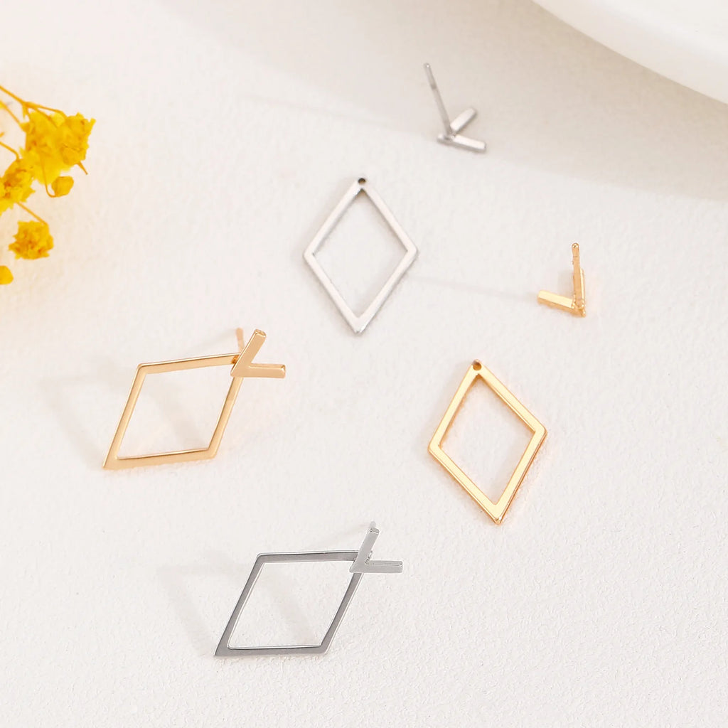 Geometric Square Detachable Triangles Stud Earrings for Women Fashion Jewelry Minimalist Accessories Party Gifts