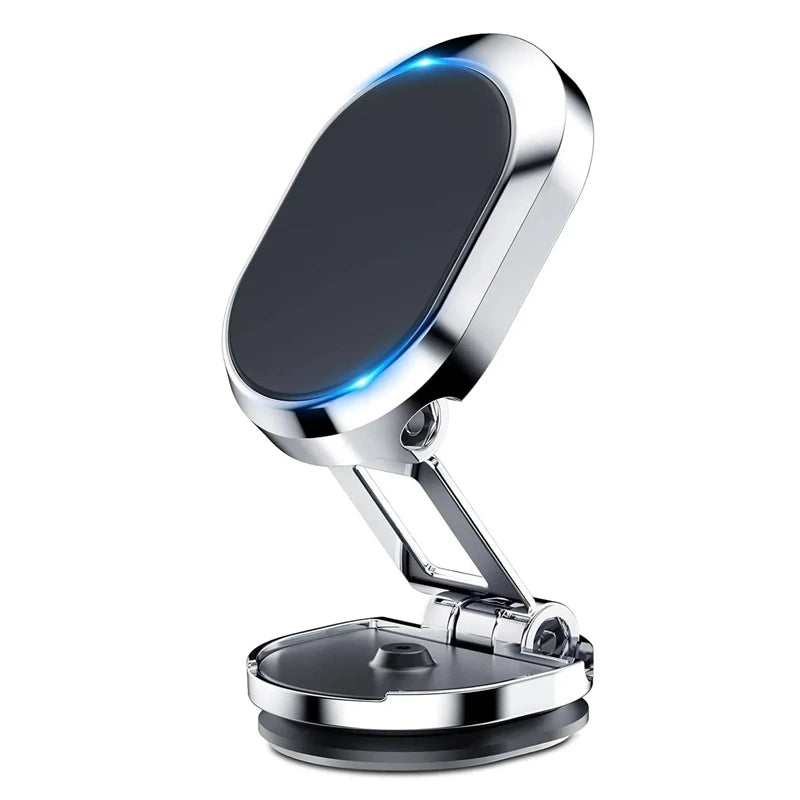 Aluminum Alloy Folding Magnetic Car Phone Holder 360° Rotation Magnetic Cell Phone Holder Bracket Magnetic for All Smartphone