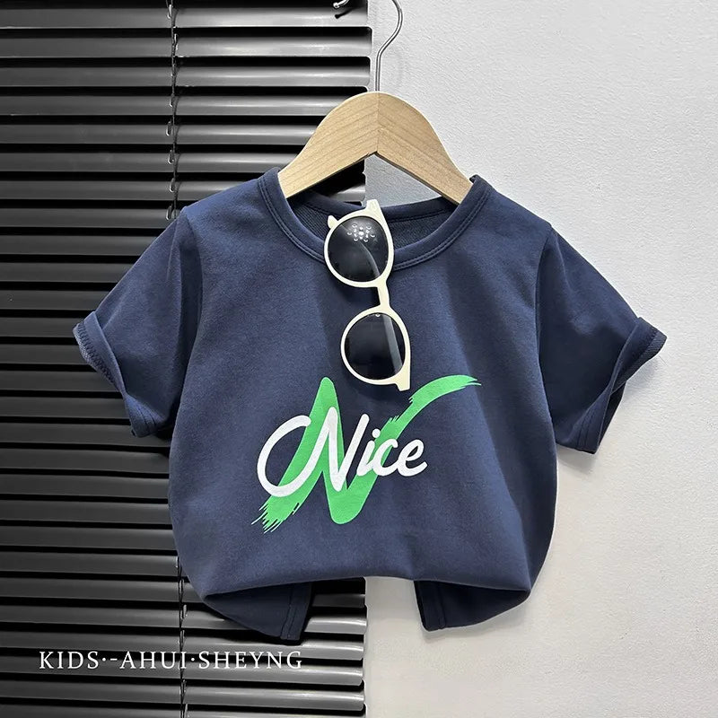 Baby T-shirt New Infant Boy Summer Cotton Cartoon Girl Short Sleeve Loose Casual Top Tees Round Neck Children's Clothing
