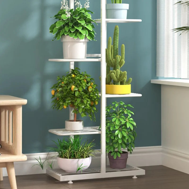 Multi-Layer Iron Plant Pot Rack Shining Flower Stand Display Holder Storage Shelf for Home Garden
