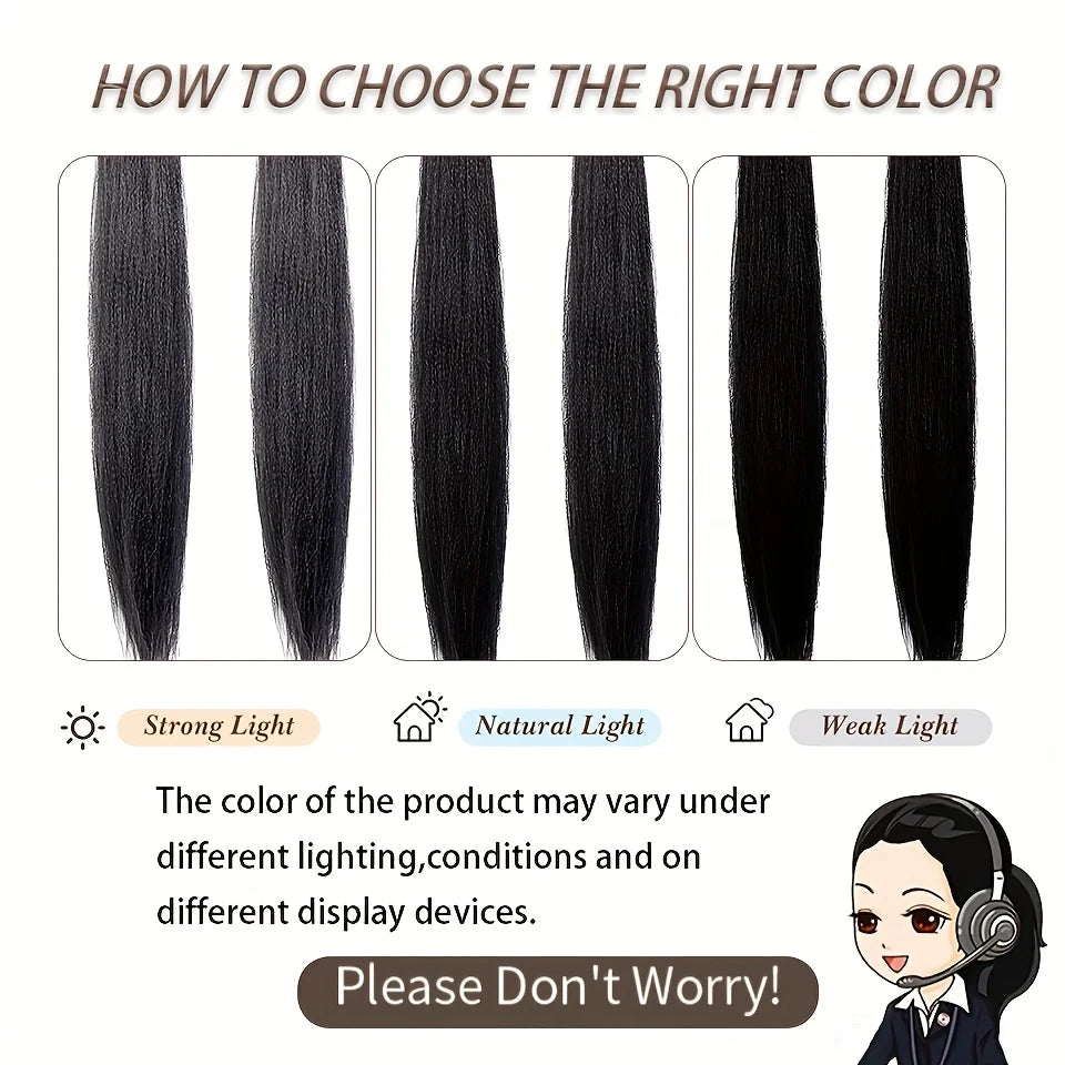 Synthetic 2pcs Braidable Ponytail - High-Temperature Resistant Wigs Straight for Women'S  Natural Look Ponytail Hair Extensions