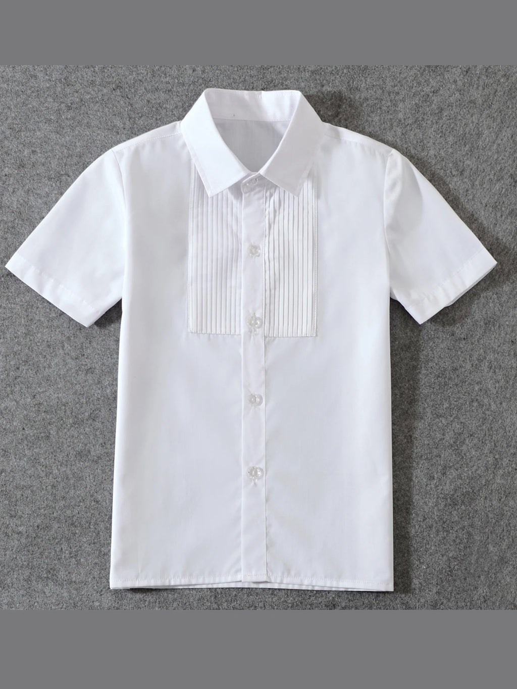 4pcs/set Boys' Short Suit Set With Short Shirt, Short Pants, Tie and Straps School Uniforms
