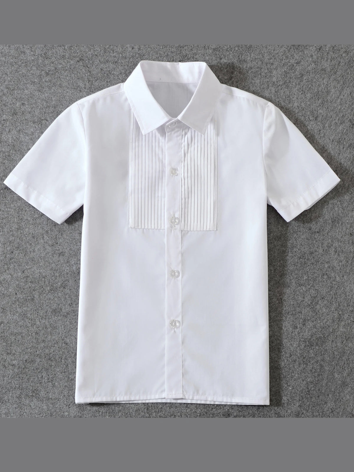4pcs/set Boys' Short Suit Set With Short Shirt, Short Pants, Tie and Straps School Uniforms