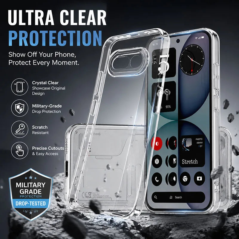 Flexible Durable Phone Cases for Nothing Phone 4A Pro 4APro Camera Protection Clear TPU Cover Soft Transparent Shockproof Shield