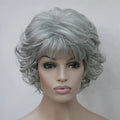 HAIRJOY Short Wig Black  Silver Grey Wigs for Women Synthetic Hair with Bangs  Hairstyle