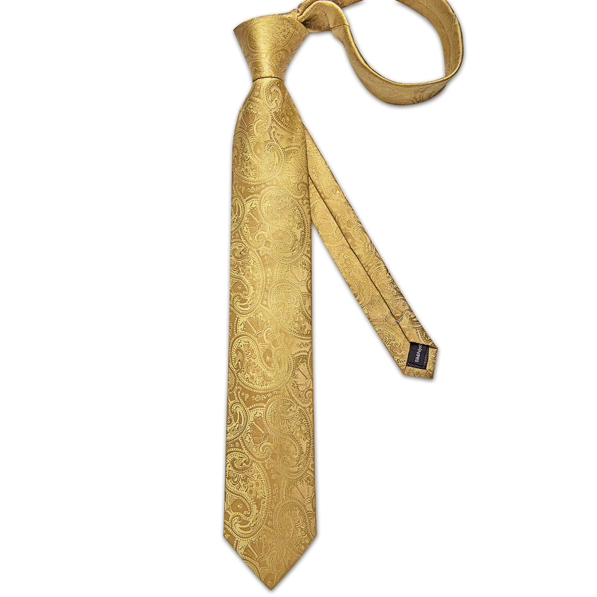 Mens Paisley Necktie 3pcs Set, Matching Pocket Square And Cufflinks, Ideal For Groom Wedding Prom Formal Events Gifting