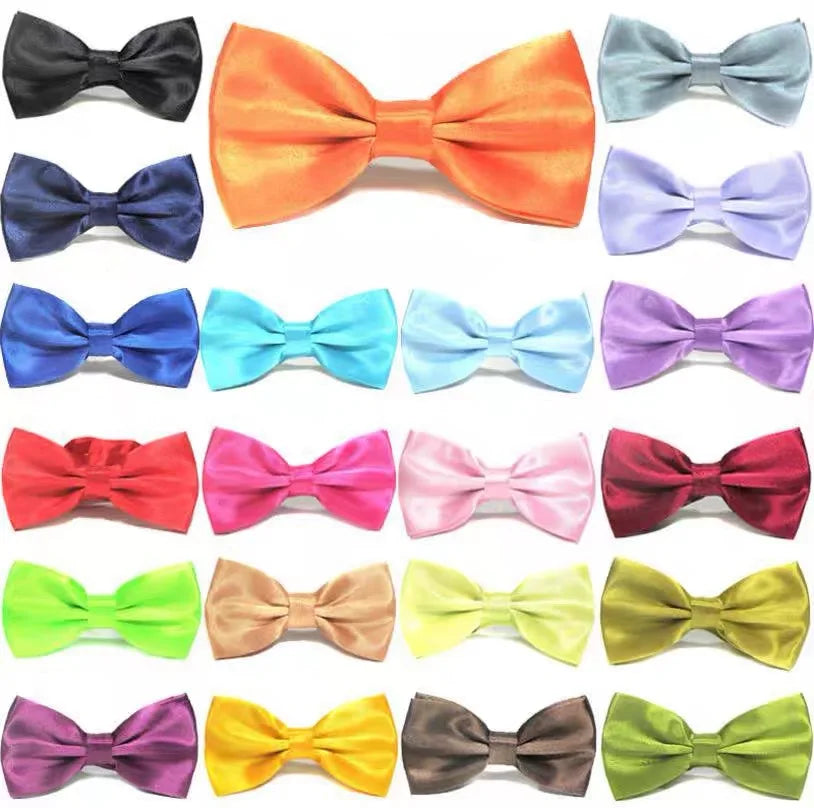 Double-layer bow tie men's business formal bow tie solid color bow tie gift