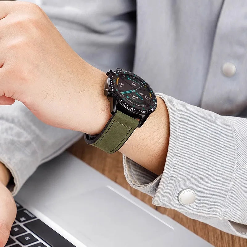 Leather Silicone Strap For Xiaomi Watch 2 Pro S5 S4 46mm S3 S2 S1 Pro Active 22mm Magnetic Watch Band For Mi Watch Color/Color 2