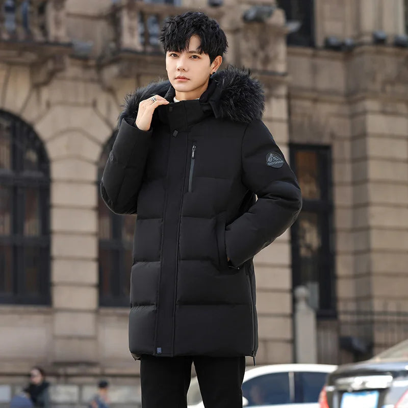 High Brand White Goose Down Jacket Coat Parka Men's Clothing Winter Padded Puffer Jackets Luxury Hooded Padding Outerwear HWY309