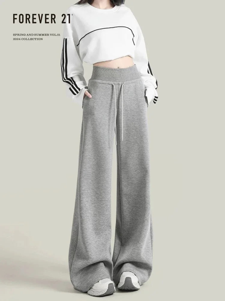 High Waist Wide Leg Straight Loose Pants Women's Spring Autumn Sports Trousers Comfortable Fit Casual Leggings