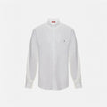 CH Linen Embroidered Long Sleeve Shirt Men Elegant Style Button Up Collar Breathable Casual Daily Tops