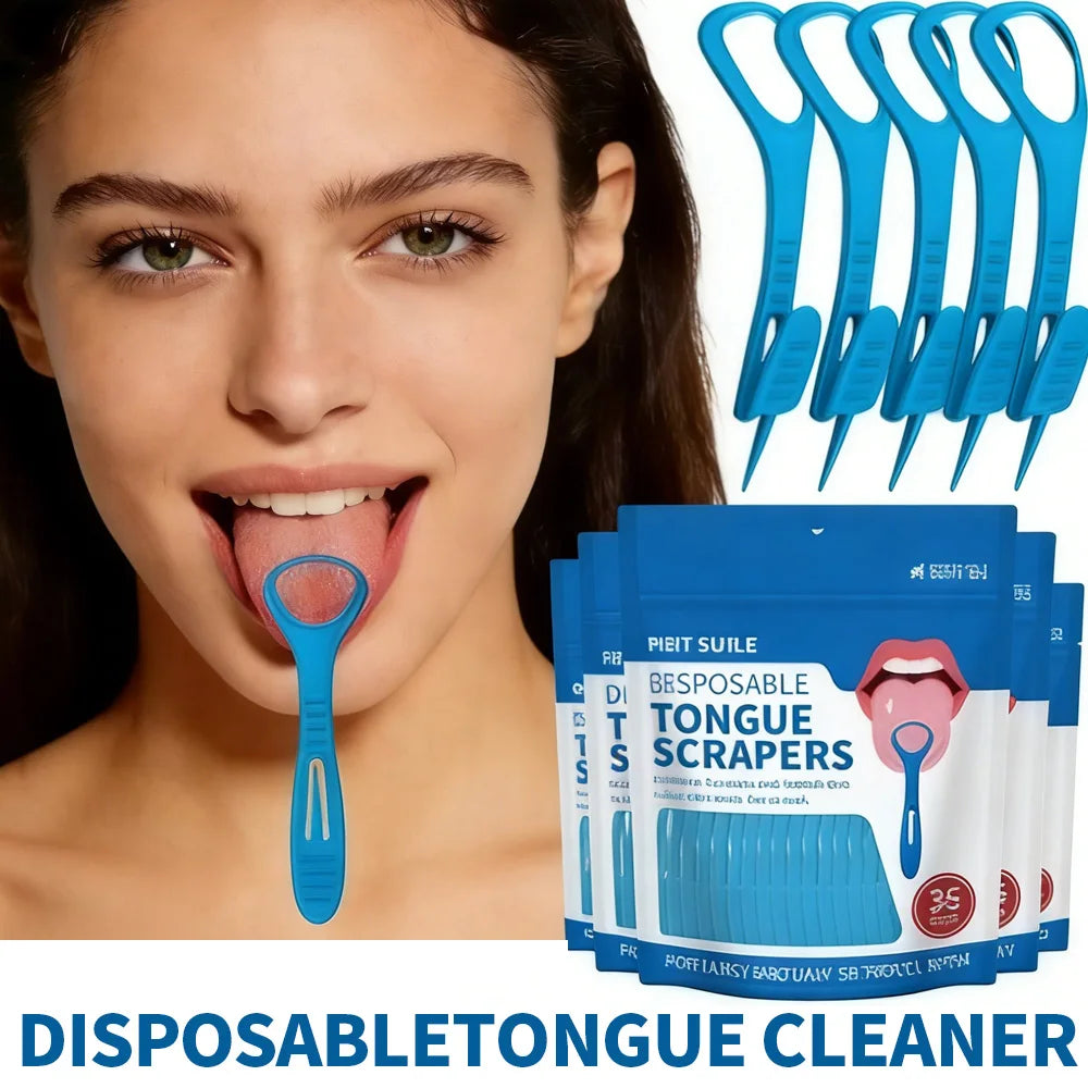 72 PCS Portable 2-in-1 Tongue Cleaner Toothpick, Disposable Oral Hygiene Tool for Daily Travel Use