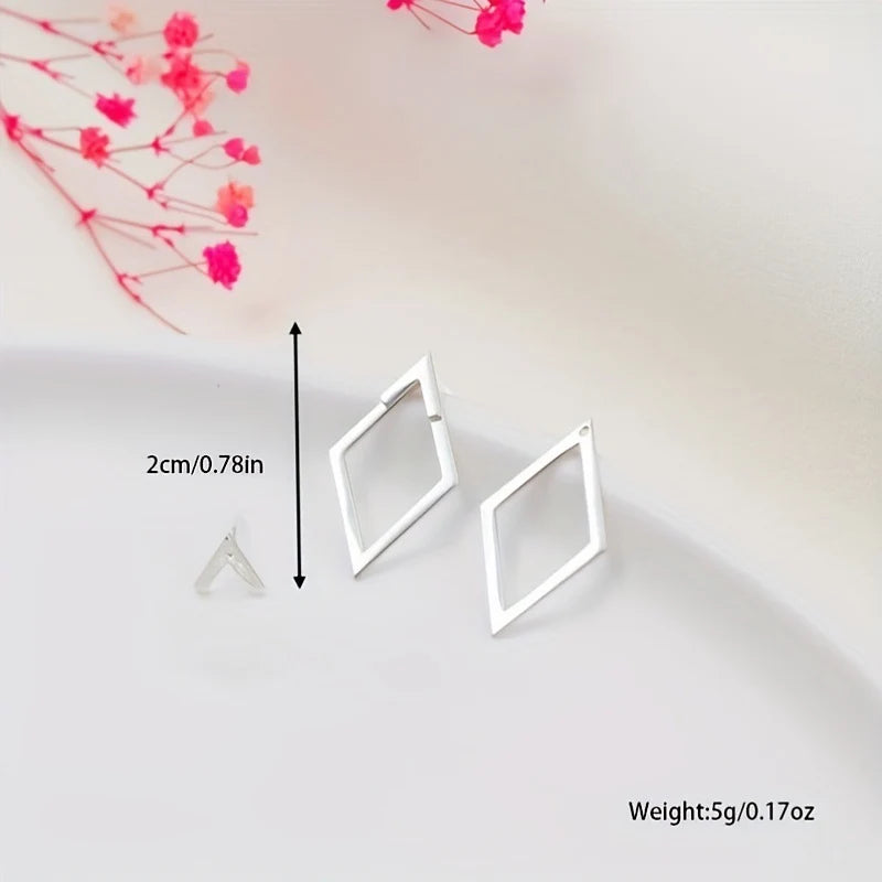 Geometric Square Detachable Triangles Stud Earrings for Women Fashion Jewelry Minimalist Accessories Party Gifts