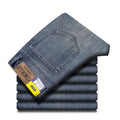 Brand  Men's Autumn Slim fit Straight-leg Jeans Trendy Long Pants Casual Comfortable Denim Trousers