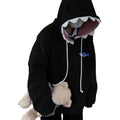 Men Shark Hoodie Winter Pullover Sweater Casual Pocket Long Sleeve Pull Female Solid Hooded Sweaters Trendy Couple's Pullovers