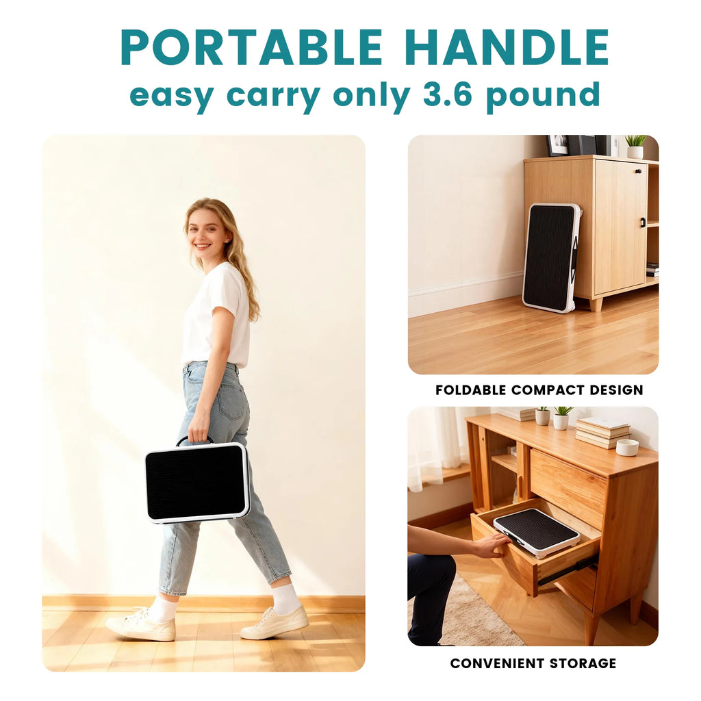 MCQ 1-Step Ladder with Carrying Handle  330lbs Capacity Sturdy Metal Stool Foldable with Non-Slip Platform Rubber Feet  for Home