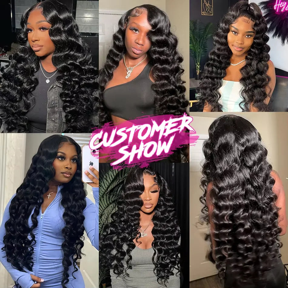 32 Inch Loose Deep Wave  Human Hair Bundles Brazilian Virgin Raw Curly Hair 1 3 4 Bundles Deep Wave Extensions Double Weft