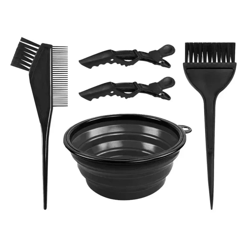 Professional 5pcs Hair Coloring Kit Highlighting Tools Comb Brush Dye Bowl for Barber Beauty Salon Home Use