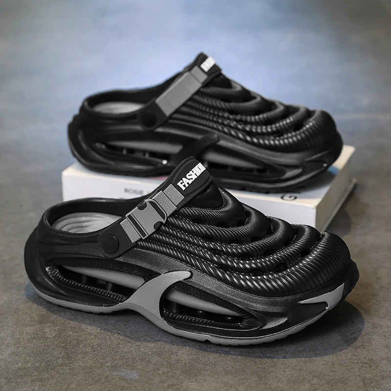 Fashion Sandals Hollow Platform Clogs EVA Cushion Slides Anti-odor Outdoor Beach Slippers Walking Sandals Men Women Size 36-47