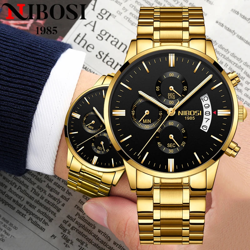 NIBOSI Mens Watches Luxury Top Brand Relogio Masculino Famous Men's Fashion Casual Dress Watch Military Quartz Wristwatches Saat