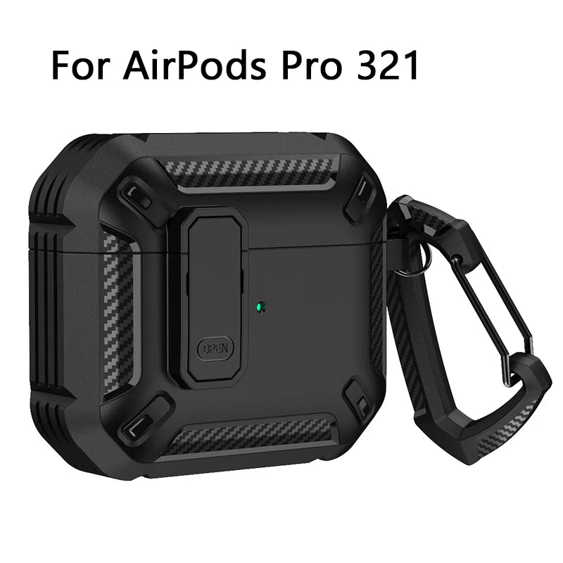 For Air Pods 3 2 1 Case Carbon Fibre Waterproof Switch Case Earphone Case Shockproof Cover For Air Pods Pro 2 1 Protective Cover