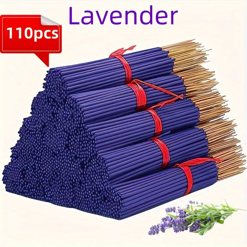 110 Pieces of Fragrances from the Himalayas, Including Lavender, Rose, White Sage, Agarwood, Sandalwood, and Cherry Blossom, the Company's Most Popular Scents, Long-Lasting, Punk Incense Sticks, Length 32.94cm , Purifying - R