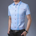 New Men's Casual Printed Short Sleeved Lapel Shirt for Summer Fashion Comfort No Ironing Wrinkle Resistant Top