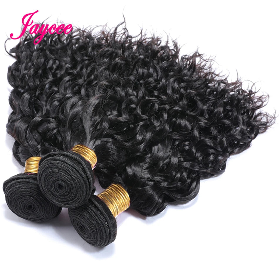 15A Brazilian Water Wave Hair Bundles Short Curly Human Hair Weaving Bundles Deal 100% Brazilian Virgin Human Hair Extensions